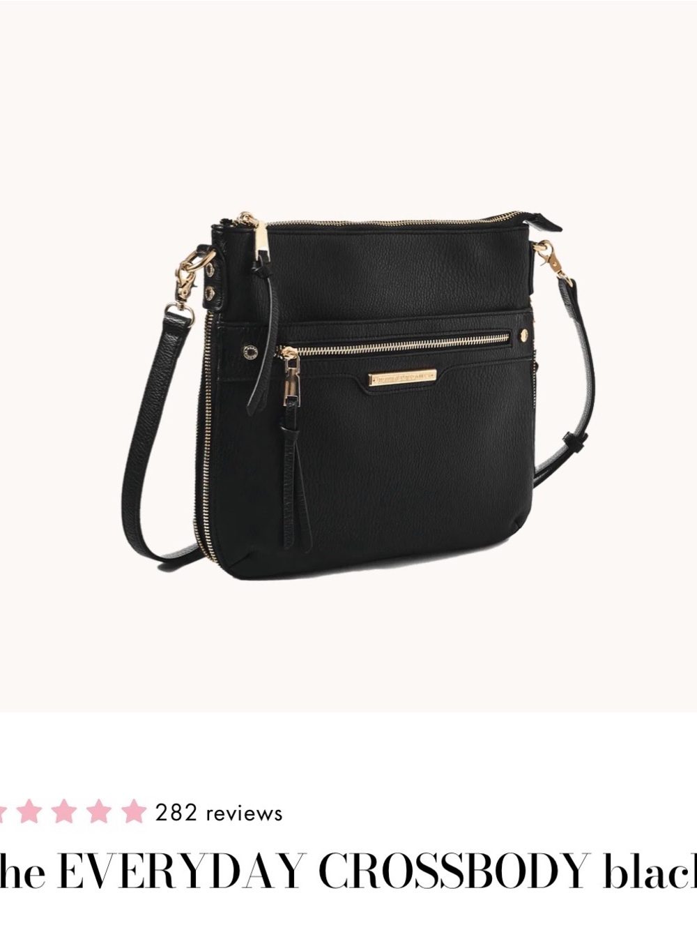 Poppy and Peonies Everyday Crossbody in Black - Picture 9 of 11